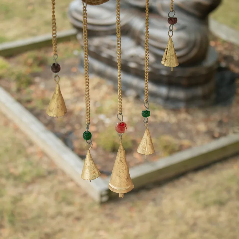 Indian Chimes Hamsa Lrg Mirror 5 Bells 19x65cm — foto 1