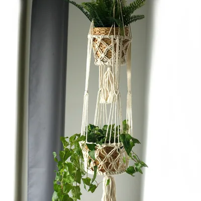 Macrame Pot Porta - Double Porta — foto 5
