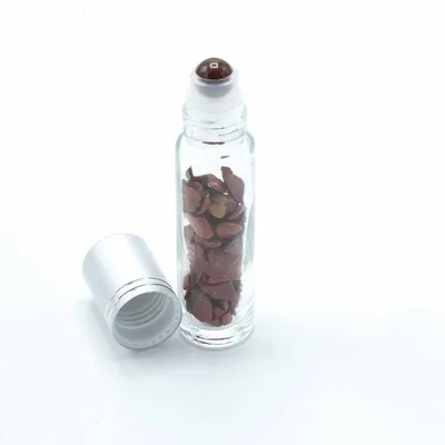 Gemstone Essenziale Olio Roller Bottle - Red Jasper - Argento Cap + Gemstone Roller Tip for 5ml Bottle - Red Jasper — foto 3