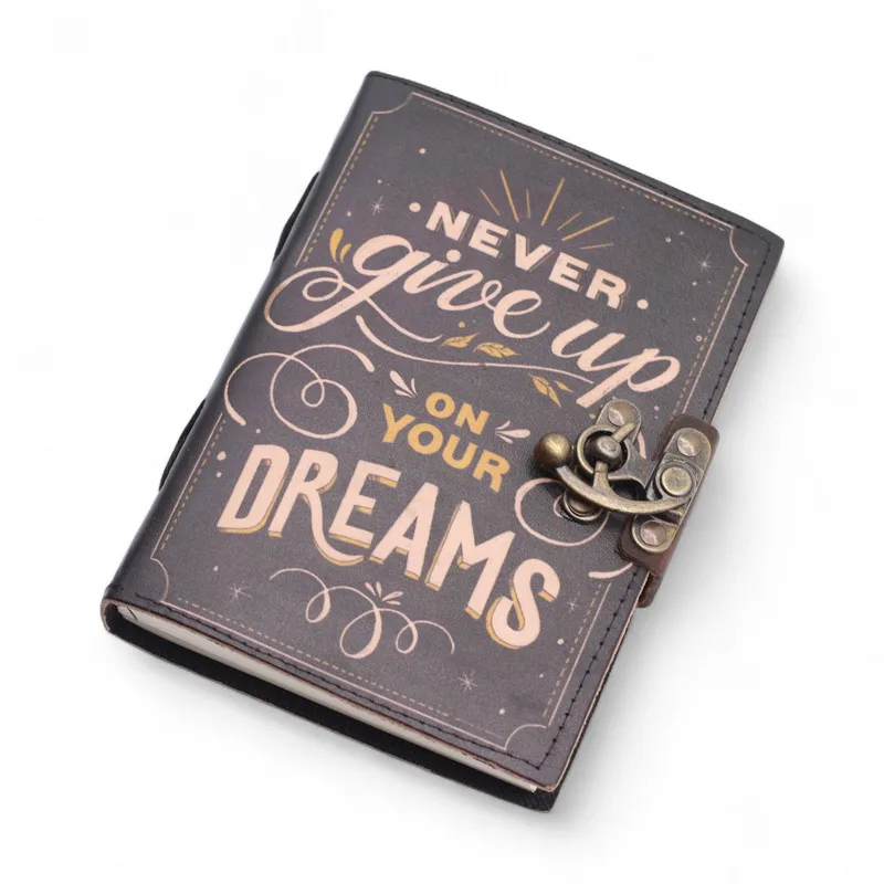 Leather Printed Notebook – Never Give Up On Your Dreams 17.8×12.7 cm — foto 5