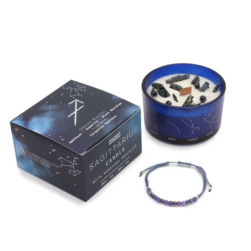 Zodiac Crystal Candela with Gemstone Bracelet Sagittarius — foto 2