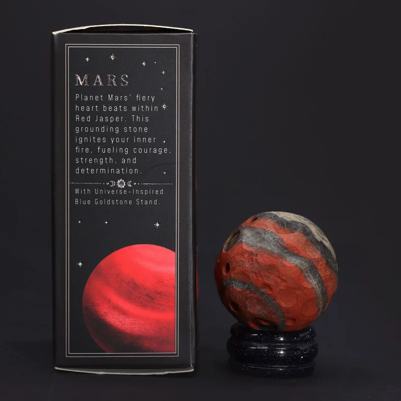 Red Jasper Planet on a Sola Goldstone Stand 40mm — foto 5