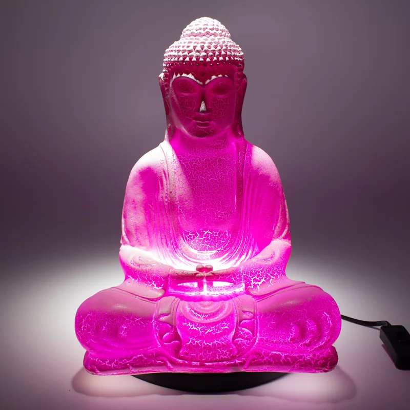 Meditation Buddha Lamp Cherry Crackle Oval Stand — foto 3