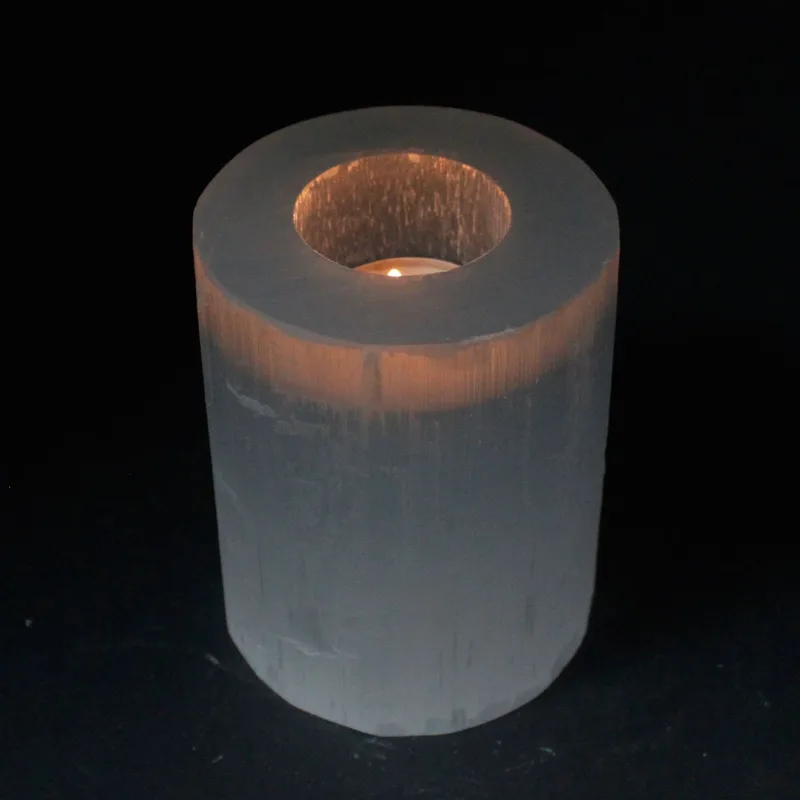 Selenite Cylinder Candela Porta 10 cm — foto 3