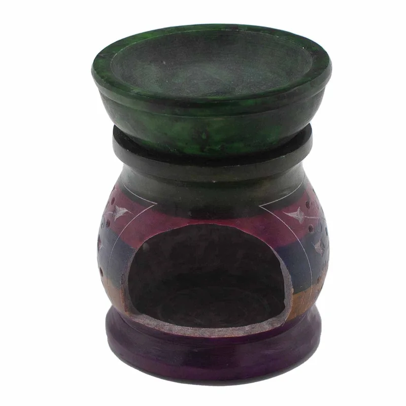 Soapstone Olio Bruciatore 10cm Fiore of Life Five Colours — foto 2