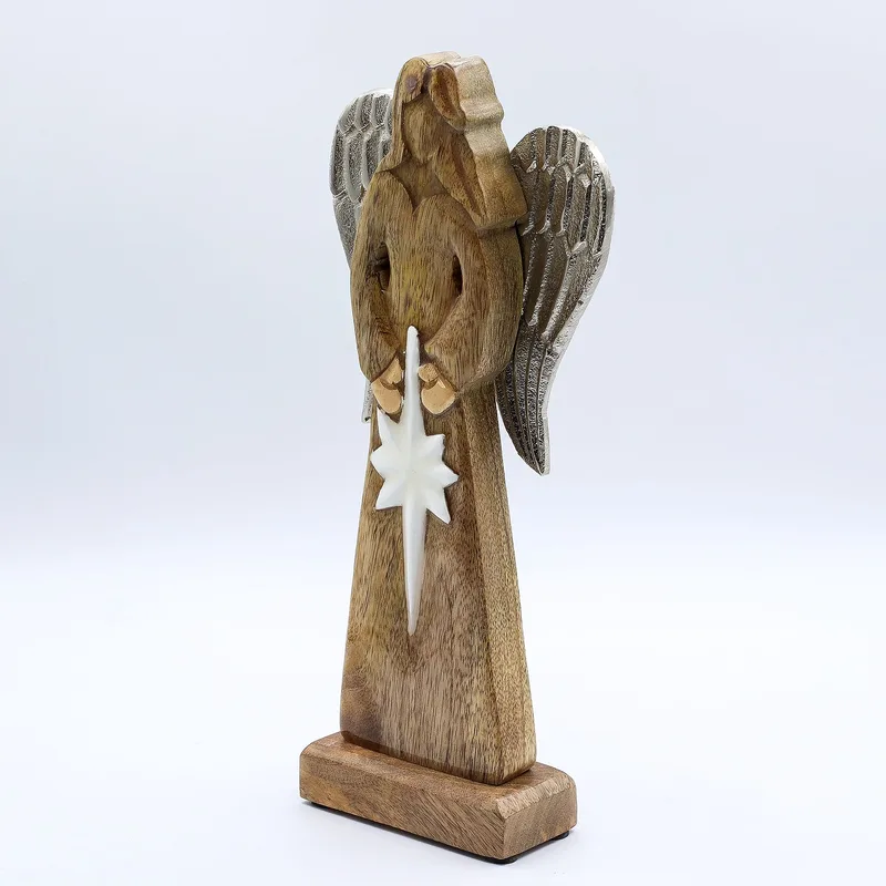 Large Mango Legno Peace Angel Metal Wings & Enamel Detail — foto 3