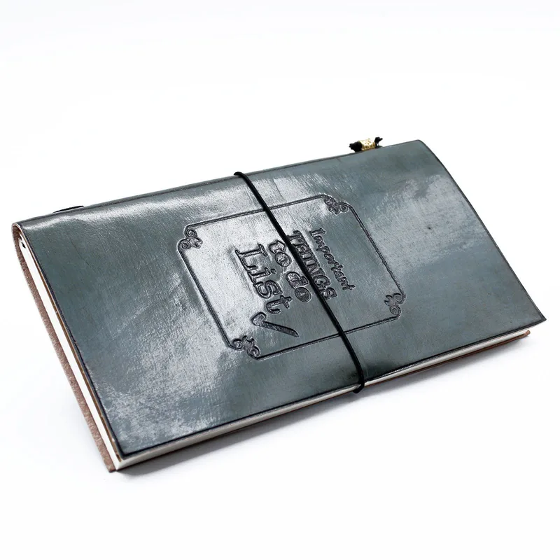 Fatto a mano Leather Journal Important Things To Do Grey