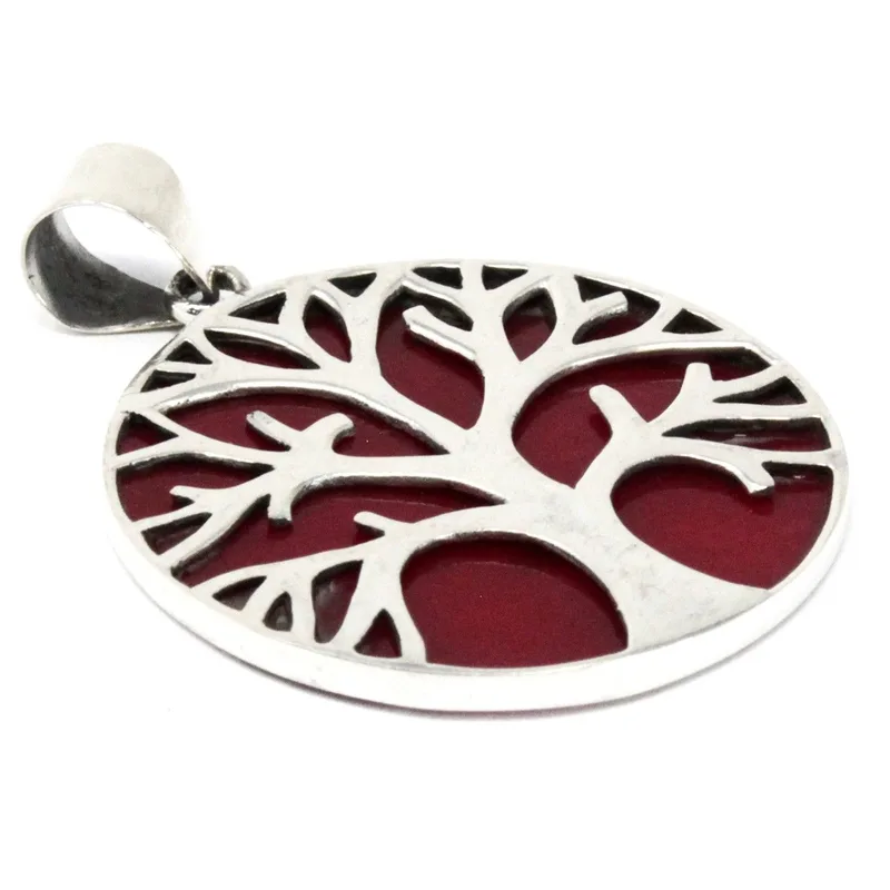 Albero of Life Argento Pendent 30mm Coral Effect — foto 3
