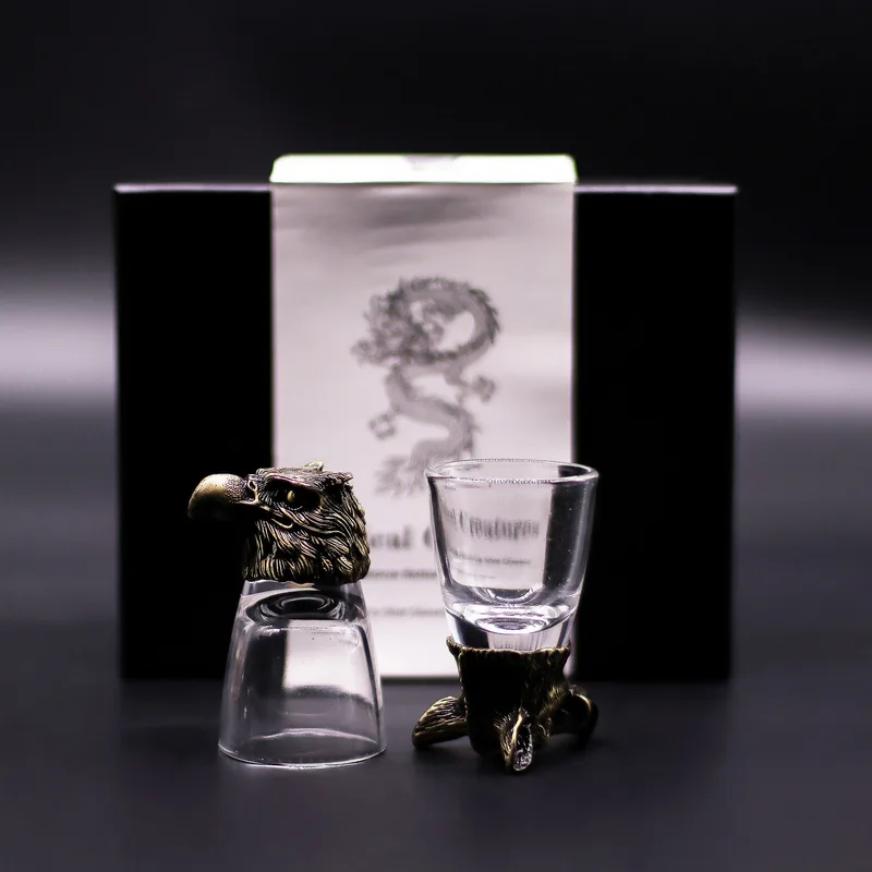 Gift Set of 6 Shot Glasses Selvatico Forest Creatures Antique Bronze — foto 3