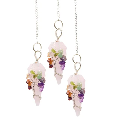 Magic Pendulum - Seven Chakra - Rosa Quartz