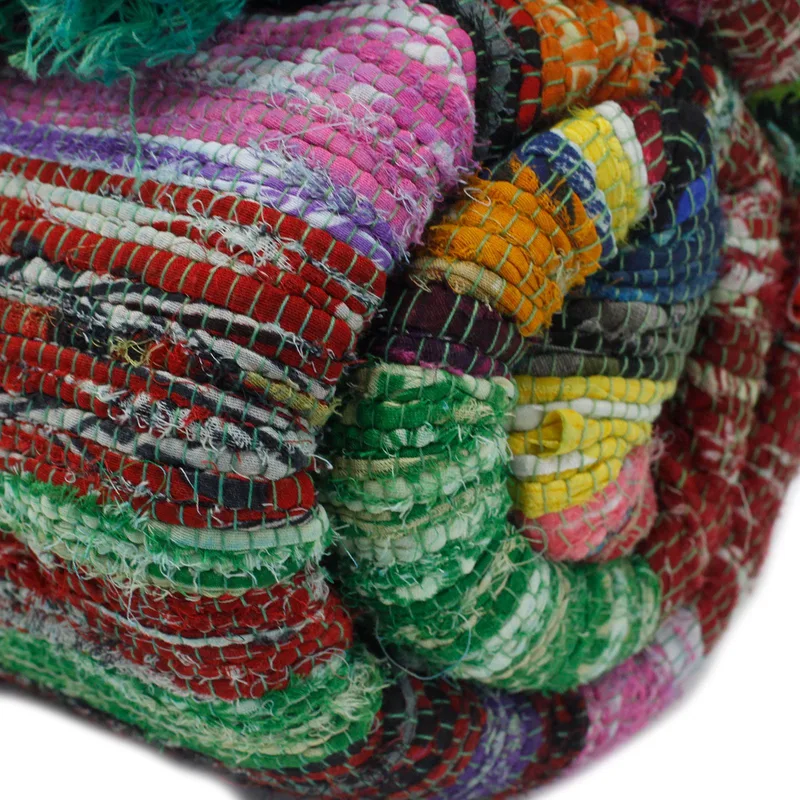 151 x 90cm Luxury Rag Rug Verde — foto 4