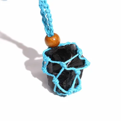 Crystal Gemstone Necklace Cord 45cm/18inch - Blu — foto 3