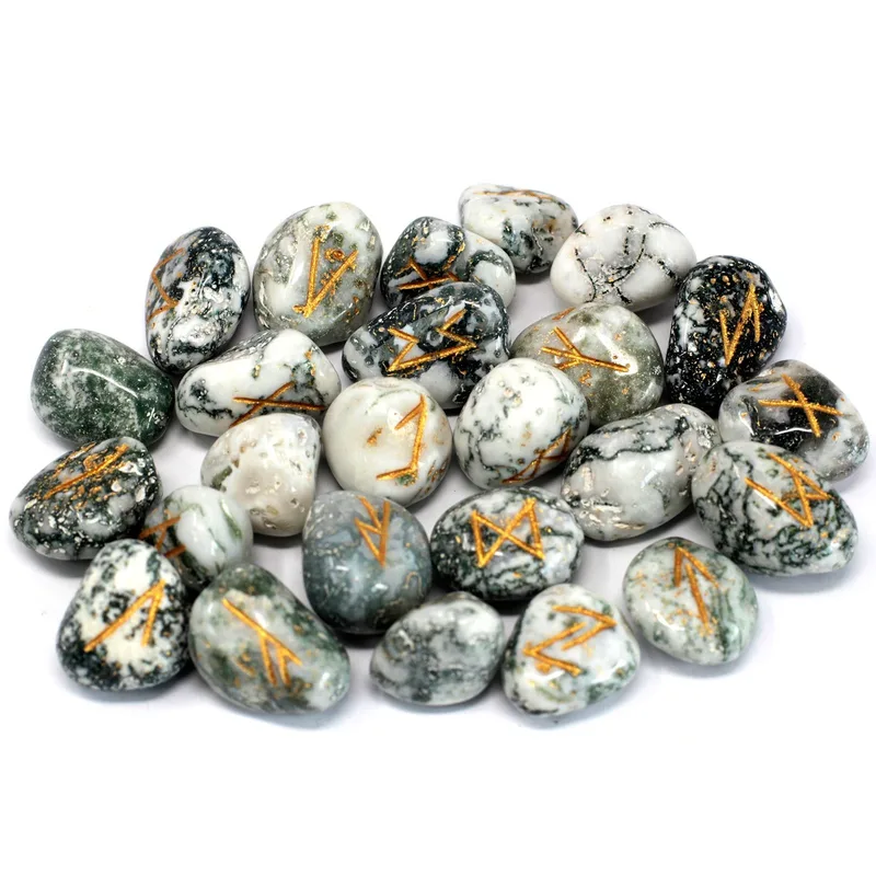 Runes Stone Set in Pouch - Albero Agate — foto 1