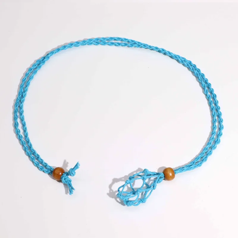 Crystal Gemstone Necklace Cord 45cm/18inch - Blu — foto 4