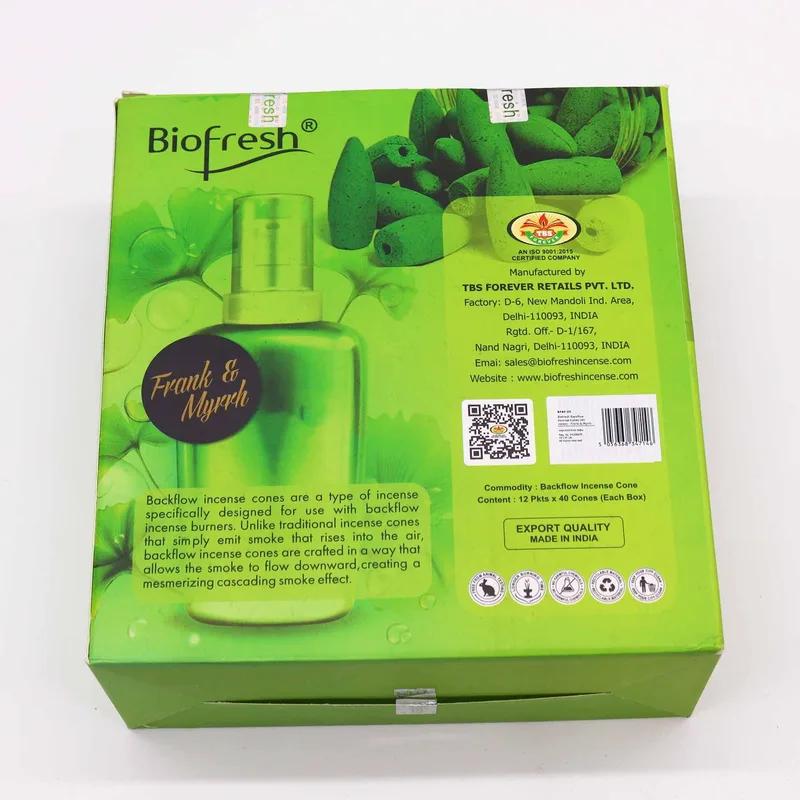 Biofresh Backflow Incenso Cones (40 cones) - Frank & Myrrh — foto 4