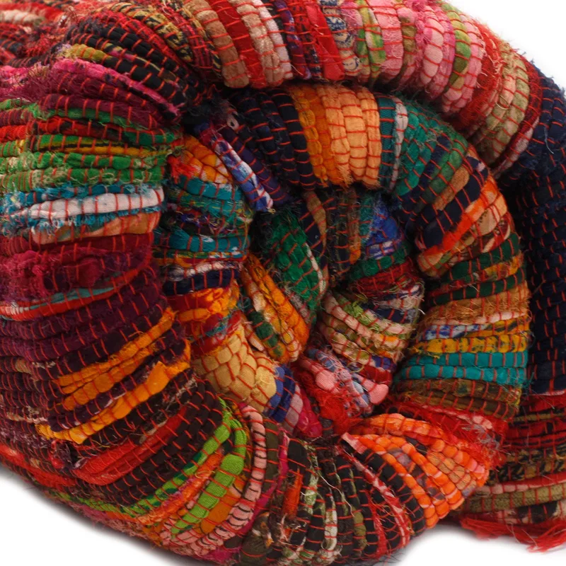 150 x 90cm Luxury Rag Rug - Red — foto 2