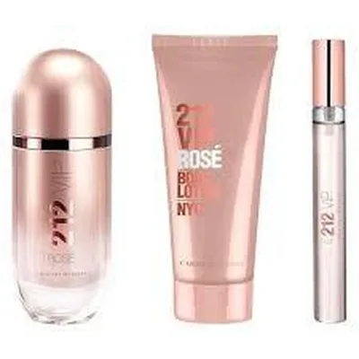 Carolina Herrera 212 Vip Rose Eau De Parfum 80ml Loción Corporal 100ml Eau De Parfum 10ml