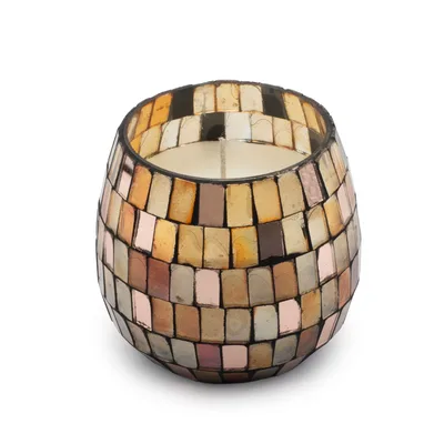Small Glass Jar Candele - Ambra Mosaic