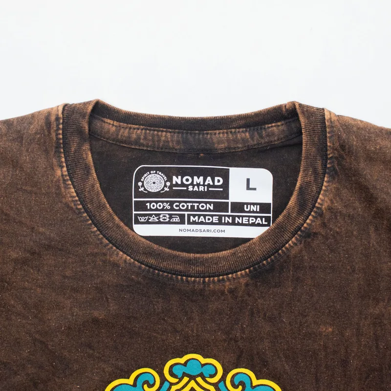 Nomad Sari Stonewashed Cotton T-Shirt Sun & Zodiac Brown Large — foto 2
