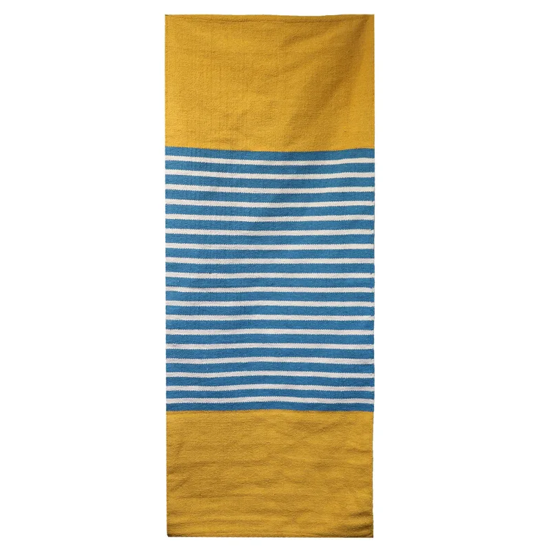 Tappeto in Cotone Indiano 70x170cm Giallo/Blu — foto 2