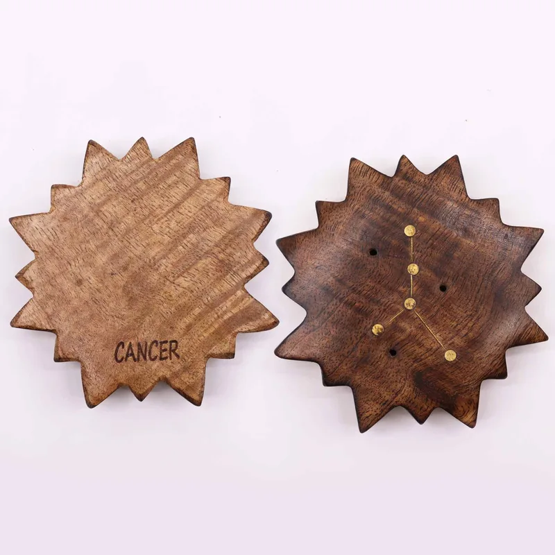 Engraved and Brass Zodiac Sign Incenso Burners Sun — foto 3