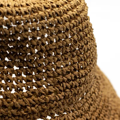 Nomad Sari Floppy Straw Sun Hat - Naturale Coffee — foto 4