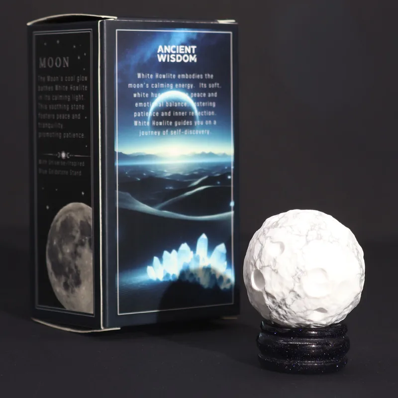 Bianco Howlite Planet on a Sola Goldstone Stand 40mm