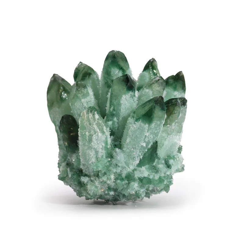 Crafted Quartz Cluster Verde Ghost Quartz