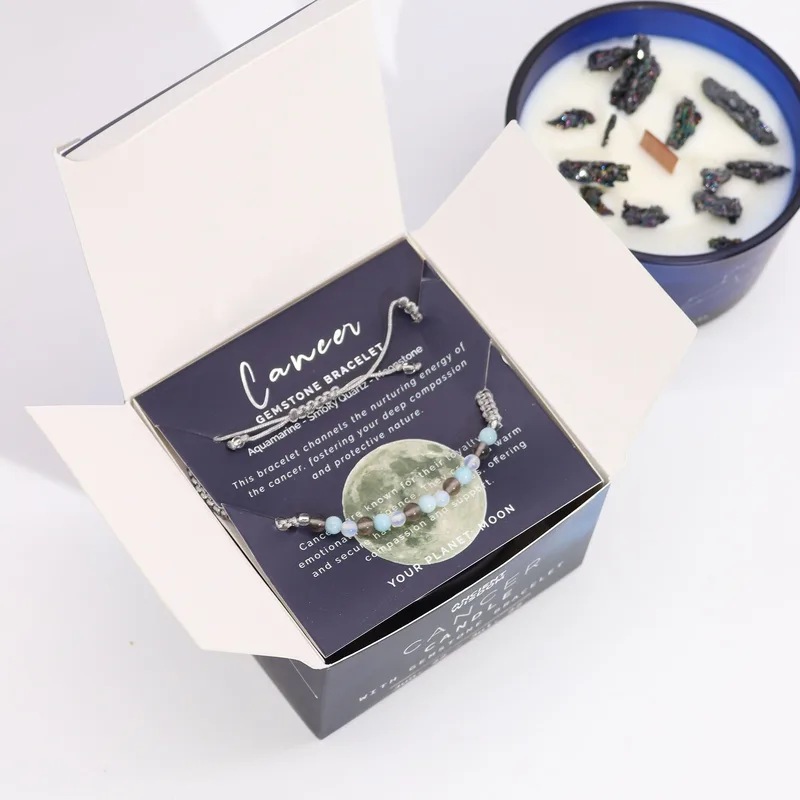 Zodiac Crystal Candela with Gemstone Bracelet Cancer — foto 1