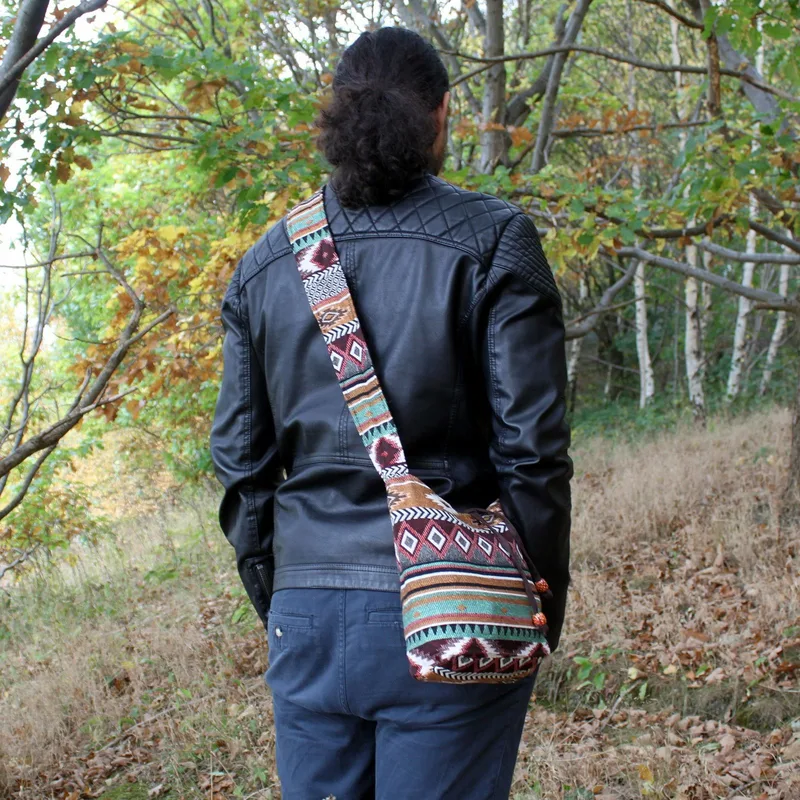 Jacquard Bag Chocolate Sling Bag