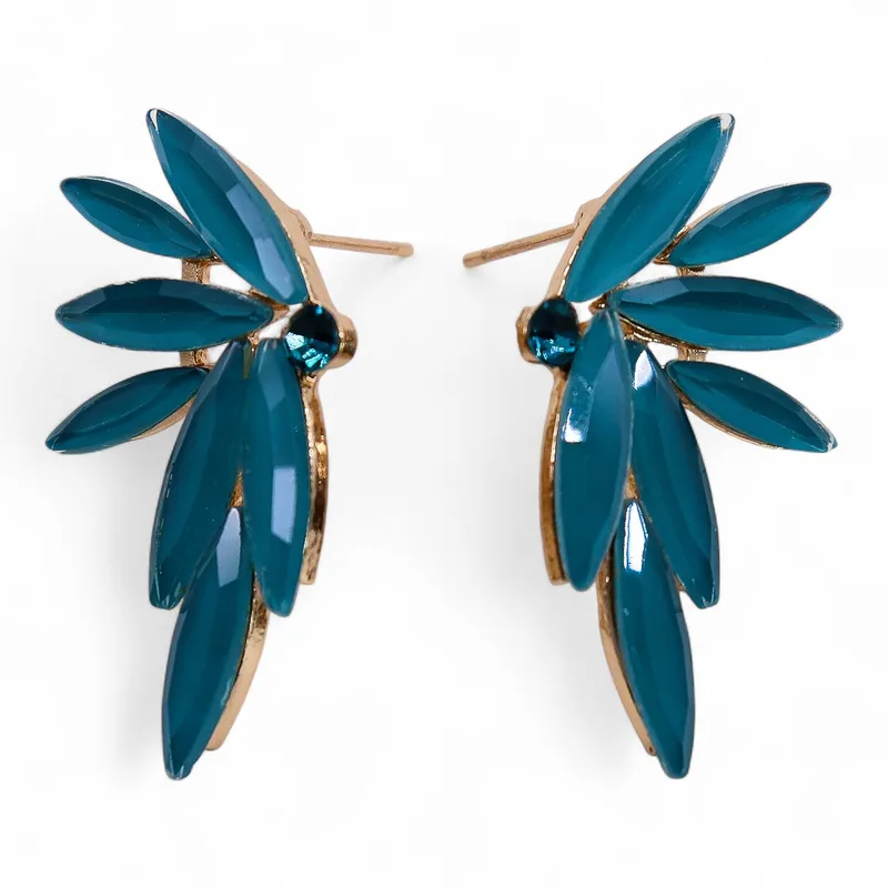 Teal Verde - Vintage Glass - Faries - Earrings
