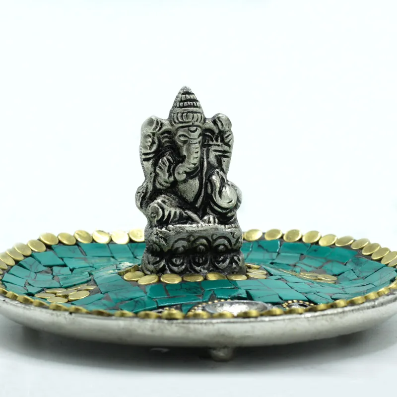 Ganesh Plate Tibetan Decor Cone & Stick Porta — foto 1