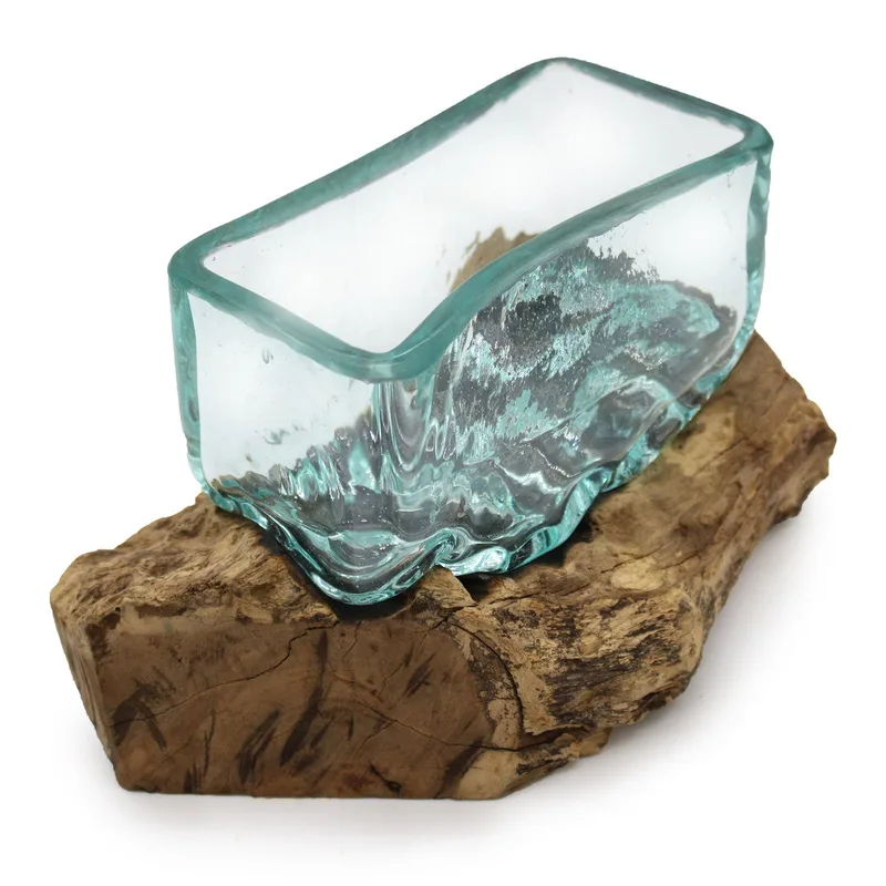 1x Molten Glass Tank on Legno with Stand Large Bowl — foto 6