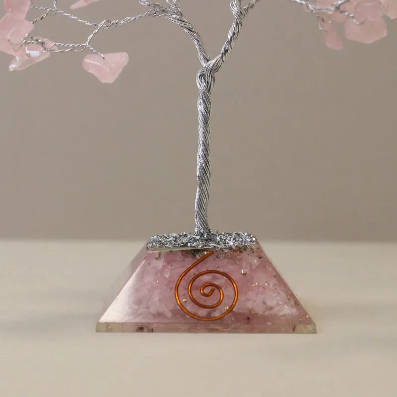 Gemstone Albero with Organite Base 80 Stone Rosa Quartz — foto 1