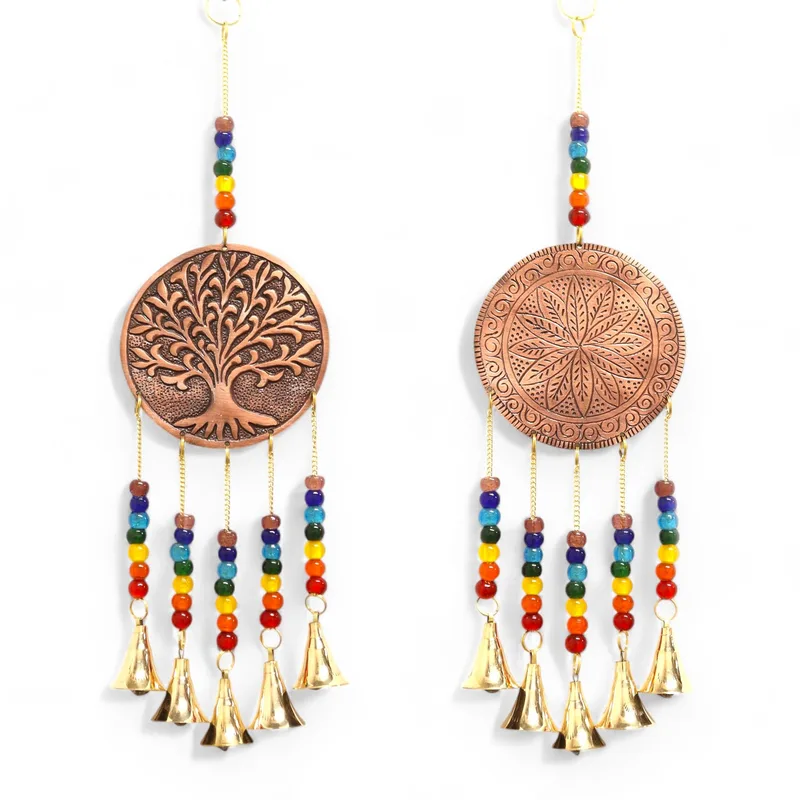 Indian Chimes Med Albero of Life Chakra Beads 5 Bells 10x36cm — foto 1