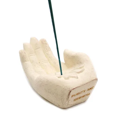 Hand Incenso Bruciatore Lotus Bianco — foto 2