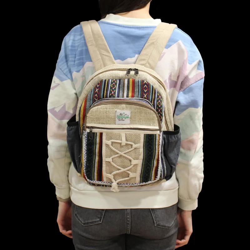 Zaino in Cotone Organico – Stile Corda e Tasche