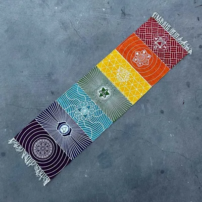 100% Cotton Yoga Rug - 60x200cm - 7 Chakras — foto 1