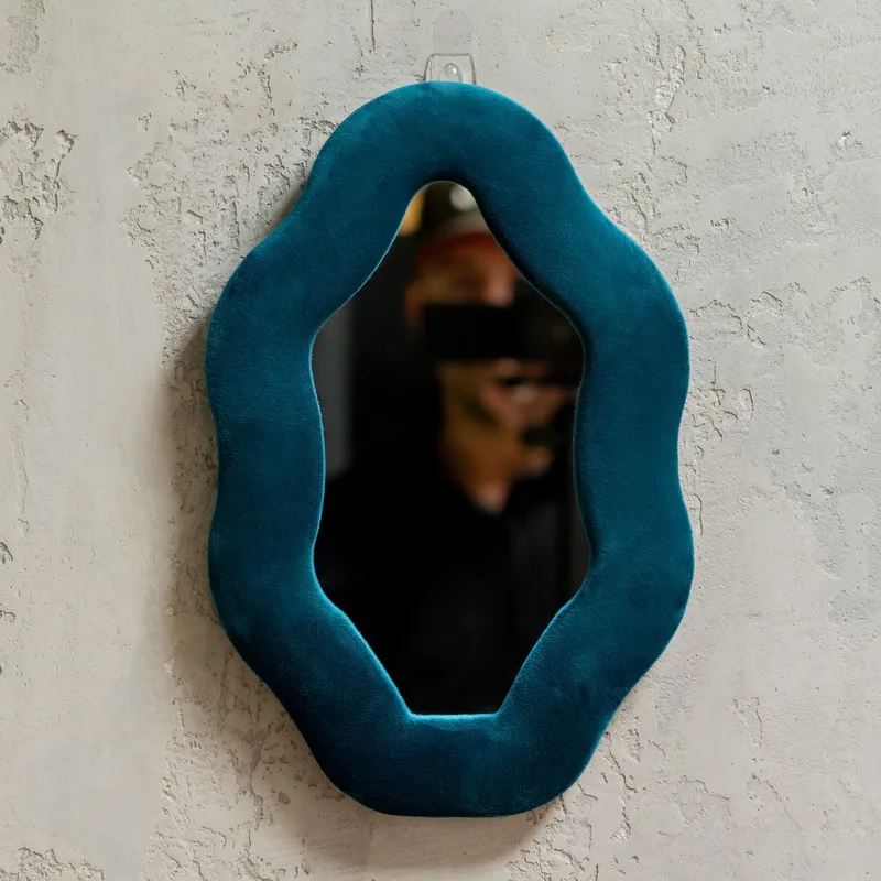 Soft Squiggly Mirror – Oval Pebble – Royal Teal — foto 4
