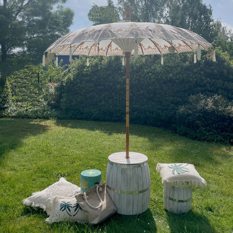 Bali Patio Parasol - Canvas - Naturale Decor - 2m — foto 3