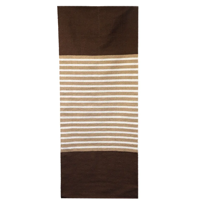 Indian Cotton Rug 70x170cm Dark Brown / Beige — foto 4