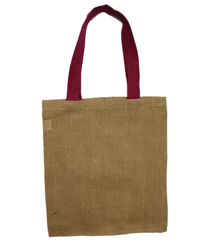 Borsa Tela Juta Grande – Manico Colore Blu — foto 3