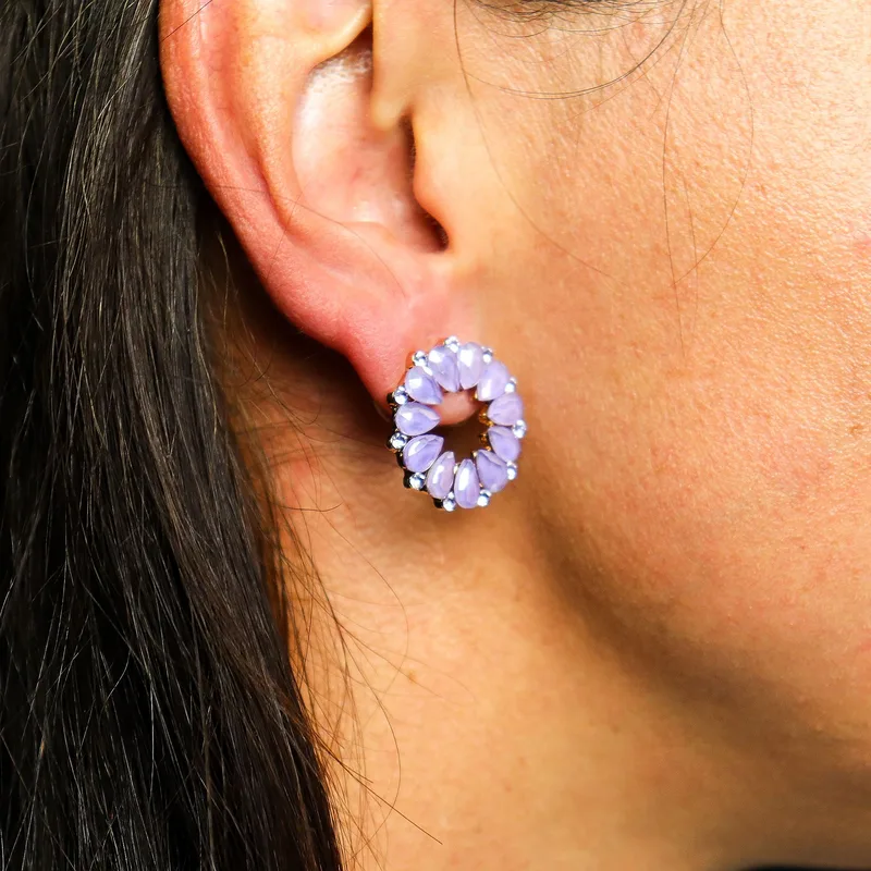 Lavanda - Vintage Glass - Loop - Earrings — foto 1