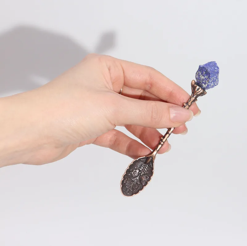 Set of 7 Bronze Gemstone Crystal Witch Spoons — foto 1