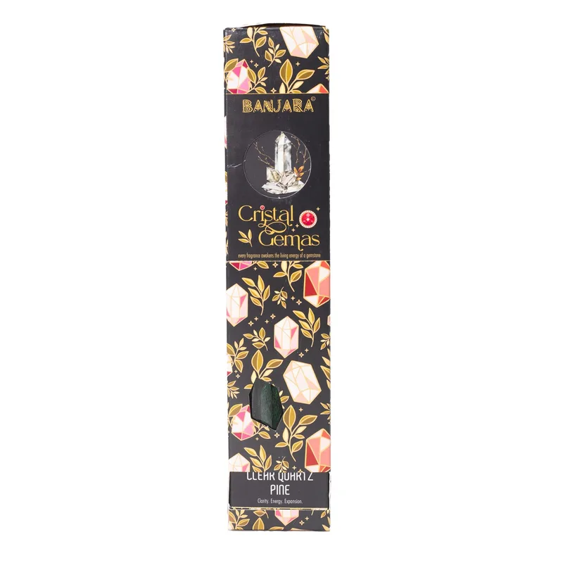 Banjara Cristal Gemas Incenso Sticks - Clear Quartz Pine