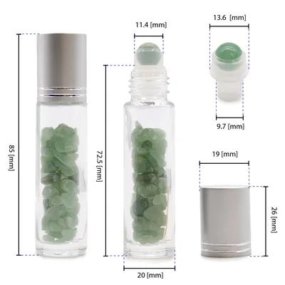 Gemstone Essenziale Olio Roller Bottle - Sodalite - Argento Cap + Gemstone Roller Tip for 5ml Bottle - Sodalite — foto 3