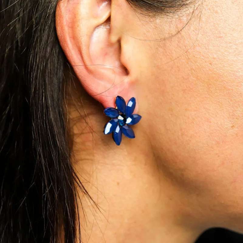 Royal Blu - Vintage Glass - Fiori - Earrings — foto 2