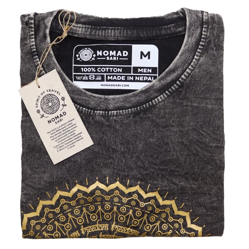 Nomad Sari Stonewashed Cotton T-Shirt Mandala Dark Grey Medium — foto 3