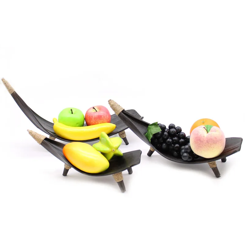 Coconut Leaf Fruit Bowl Set Chocolate