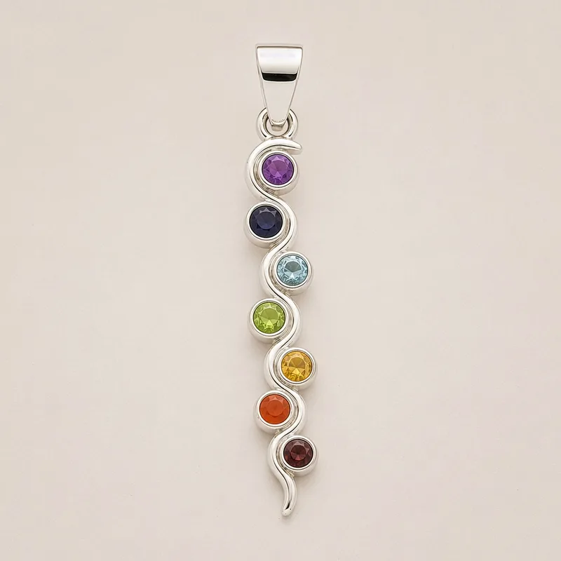Indian Devotional Pendant Argento Plated Snake Chakra — foto 2